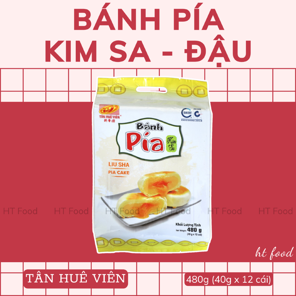 HT Food | Bánh pía kim sa đậu xanh Tân Huê Viên