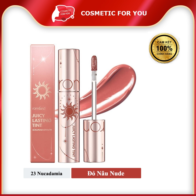 [Solunar Edition] Son Tint Lì Romand Juicy Lasting Tint Solunar Edition #23 Nucadamia - Đỏ nâu nude 