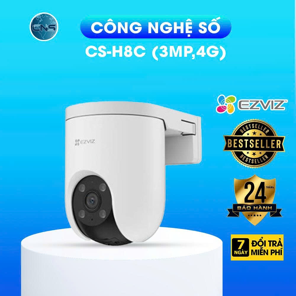 Camera EZVIZ Ngoài Trời Lắp Sim 4G | H8C 3MP 4G | Full Chức năng | Chống Nước | Chính Hãng