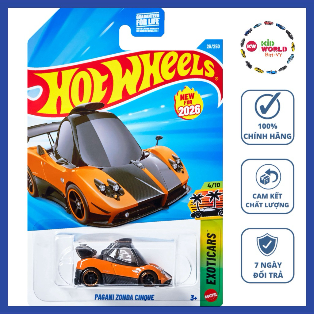 Xe mô hình Hot Wheels basic Pagani Zonda Cinque JJK75.