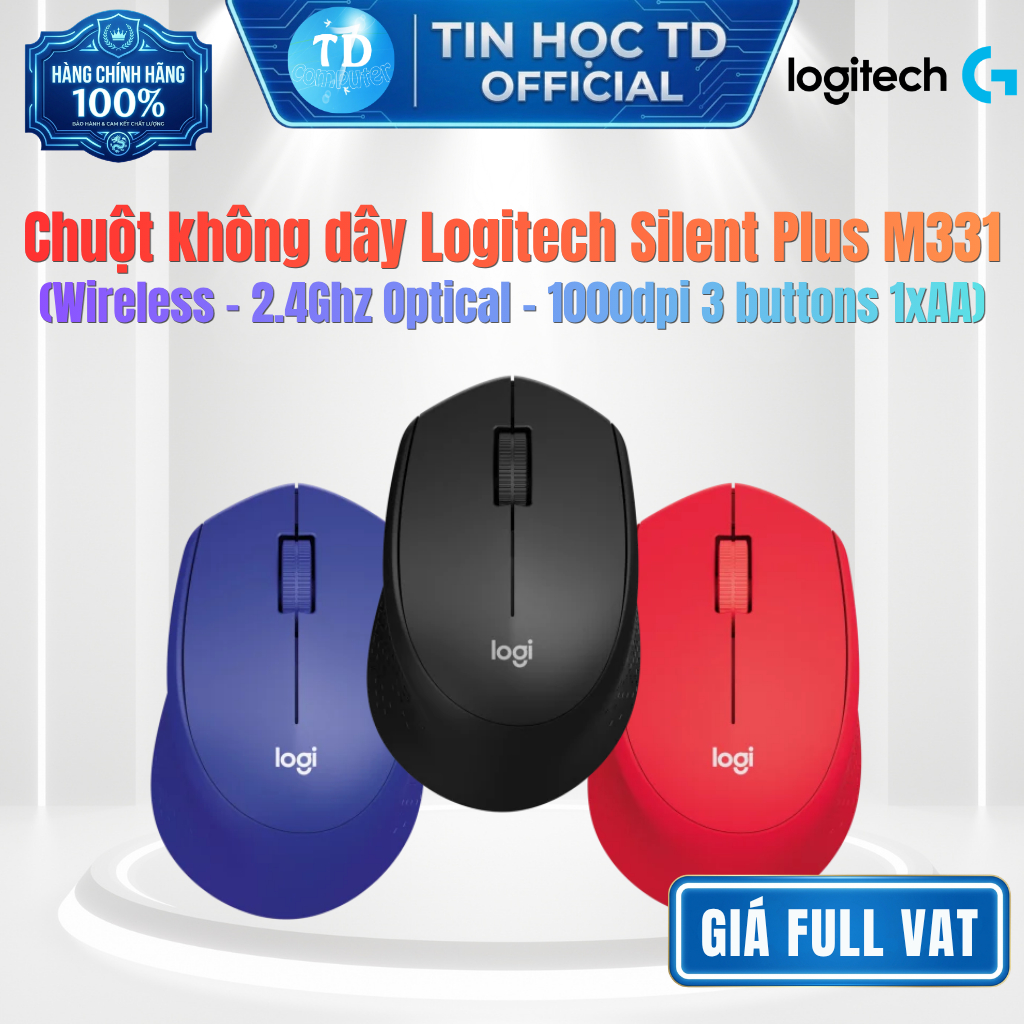 Chuột không dây Logitech M331 Silent Plus – Êm ái, công thái học, pin cực trâu - Chính hãng DGW phân