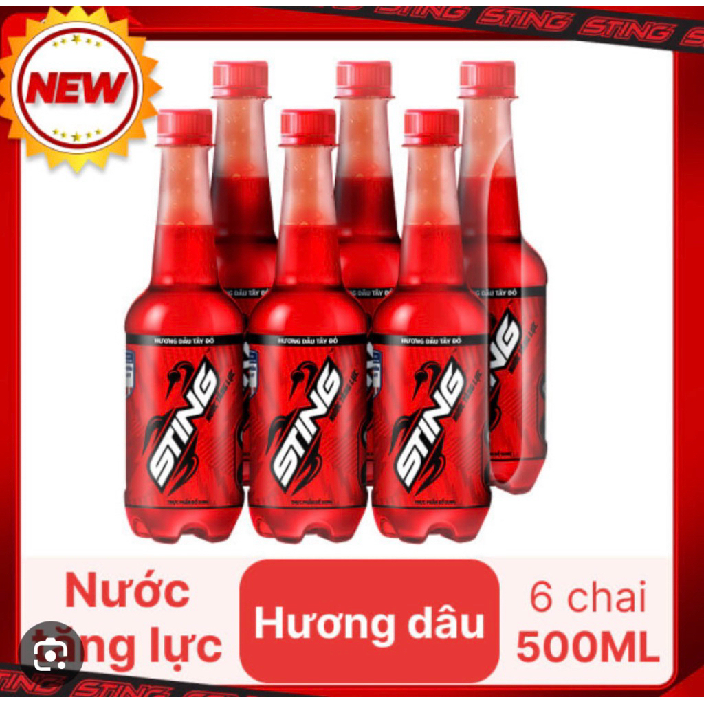 [ 1 Lốc 6 Chai] Sting Dâu Chai 500ml
