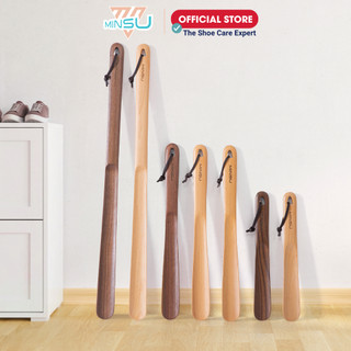 Cây Đón Gót Giày Gỗ MINSU Shoehorn M2466 Đầu Dẹp Cao Cấp, Hỗ Trợ Xỏ Giày Nhanh, Giữ Form Giày, Bền Đẹp, Dành Cho Nam Nữ.