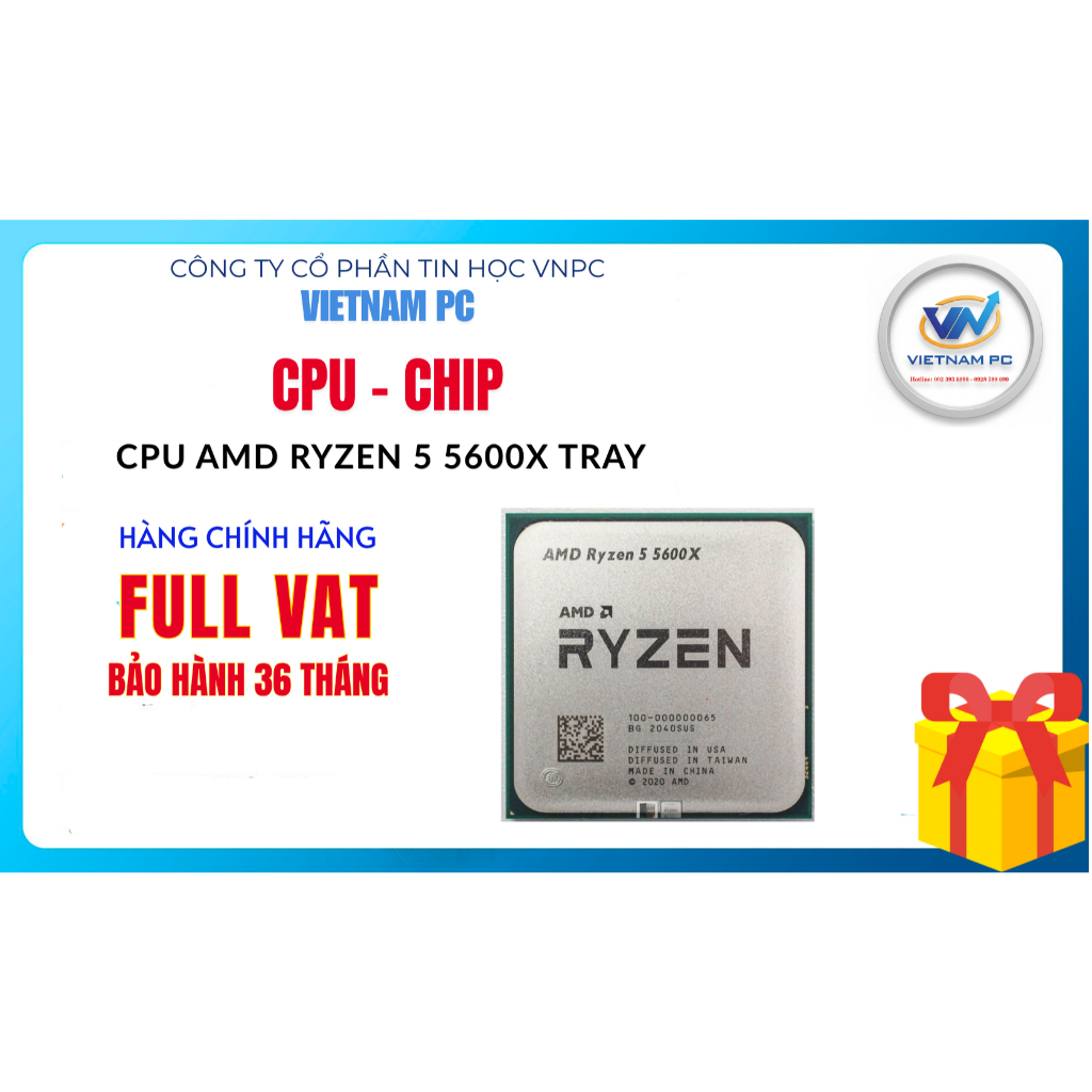 HÀNG CHÍNH HÃNG CPU AMD Ryzen 5 5600X AM4 TRAY FULL VAT, BH 36 THÁNG