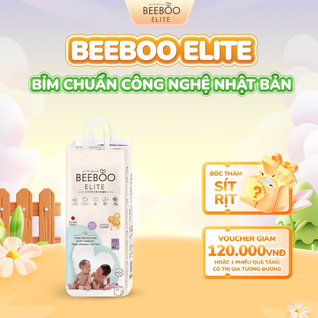 Full size Bỉm Dán/ Bỉm Quần Beeboo Elite Thương Nhật Bản, Sáp Ong Trắng, Mềm…