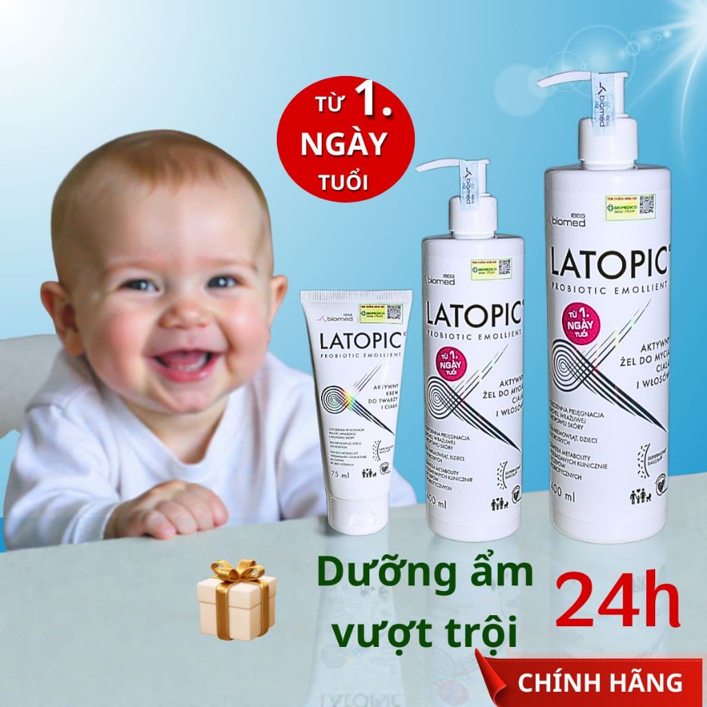 Kem Dưỡng Ẩm LATOPIC Cho Bé Viêm Da Cơ Địa Chính Hãng Dưỡng ẨM Toàn Thân Chàm Sữa Khô Nẻ Dị Ứng