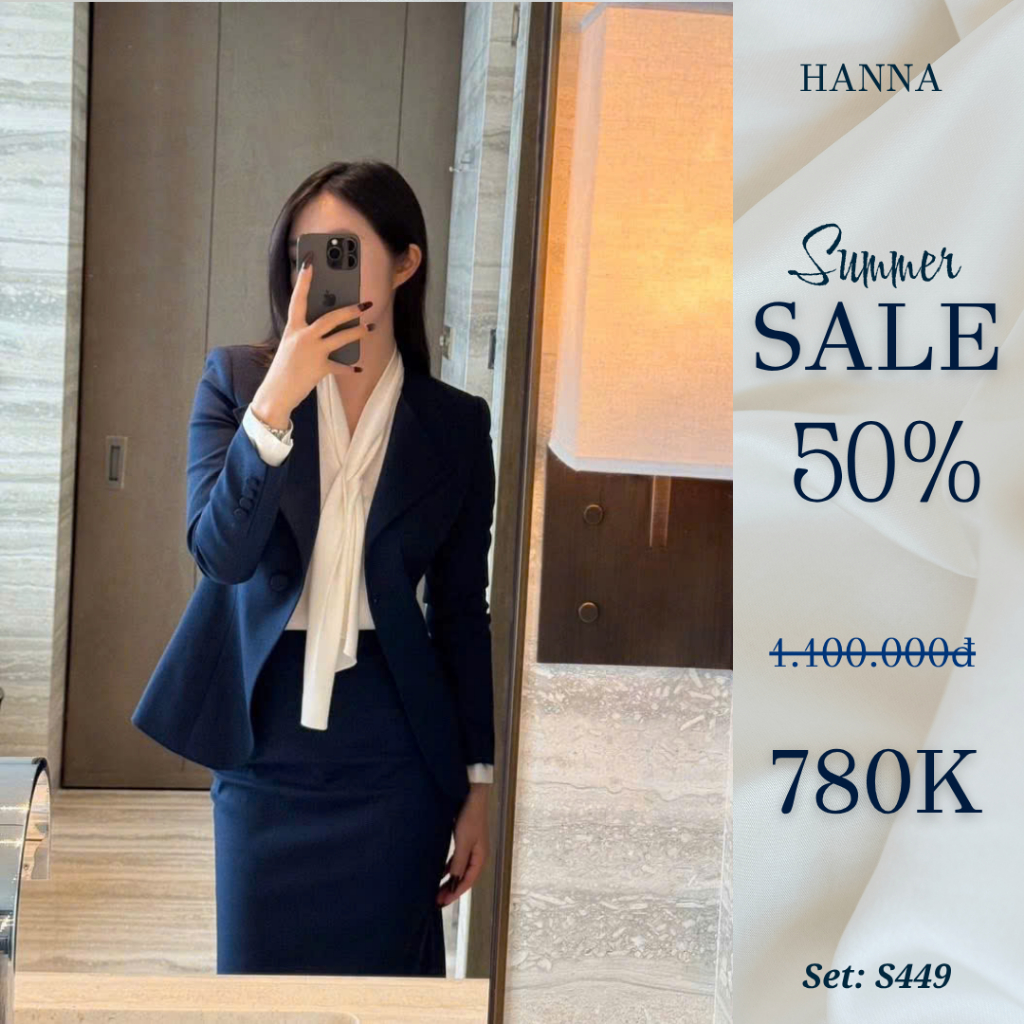 SET S449_HANNA DESIGN SET GỒM 1 ÁO VEST VÀ 1 CHÂN VÁY BÚT CHÌ
