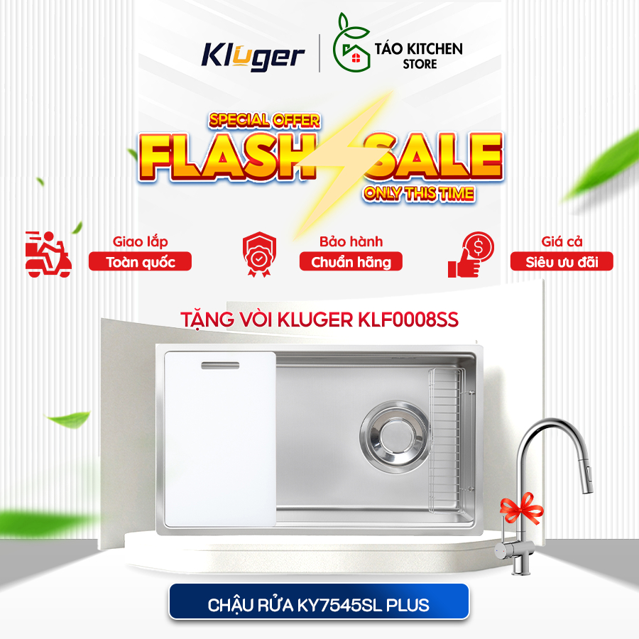 [BẢO HÀNH 10 NĂM + TẶNG VÒI RỬA] Chậu rửa Kluger KY7545SL Plus -Chậu Rửa Bát Kitchen Pro