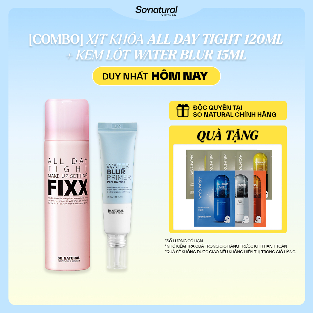 [COMBO] Xịt Khóa Makeup So Natural 120ML + Kem Lót So Natural 15/35ML