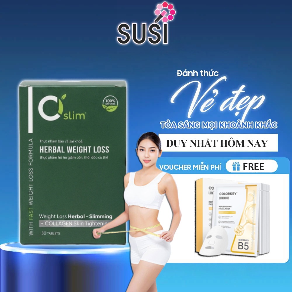 Viên Uống Giảm Cân Cấp Tốc Ci Slim Thanh Lọc Cơ Thể Giảm Béo Mỡ Bụng Chính Hãng Hộp 30 Viên