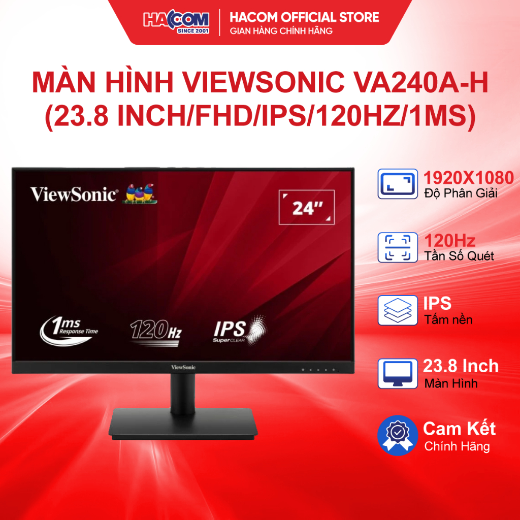 Màn Hình ViewSonic VA240A-H (23.8 inch/FHD/IPS/120Hz/1ms) HACOM PC