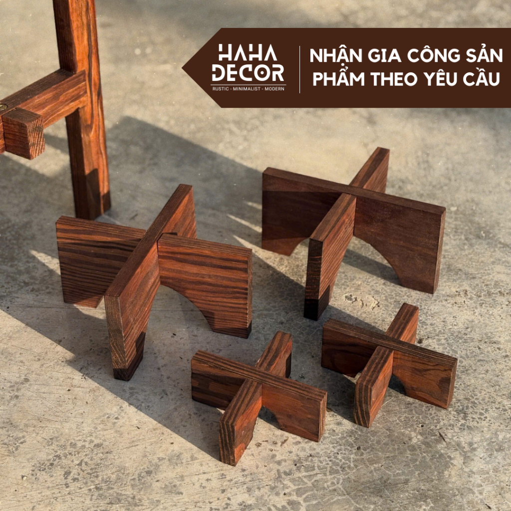 Đôn gỗ mini đặt cây cảnh - Decor cây cảnh CCG11