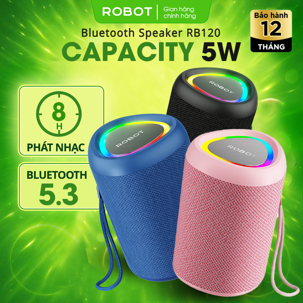 Loa Bluetooth Mini RB120  ROBOT Công Suất 5W Chóng nước IPX4