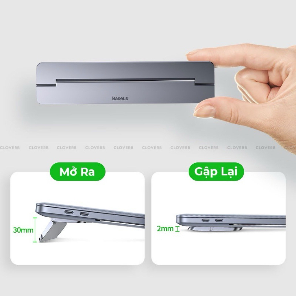 Giá Đỡ Laptop Baseus Papery Notebook Holder Siêu Mòng Nhẹ Dể Xếp Gọn Hợp Kim Aluminum Vừa Là Đế Nâng