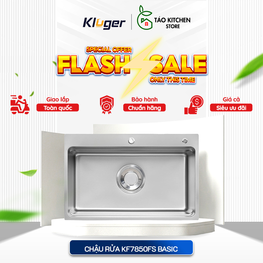 Chậu rửa chén Kluger KF7850FS Basic – Chậu Rửa Bát 1 Hố Inox Dày