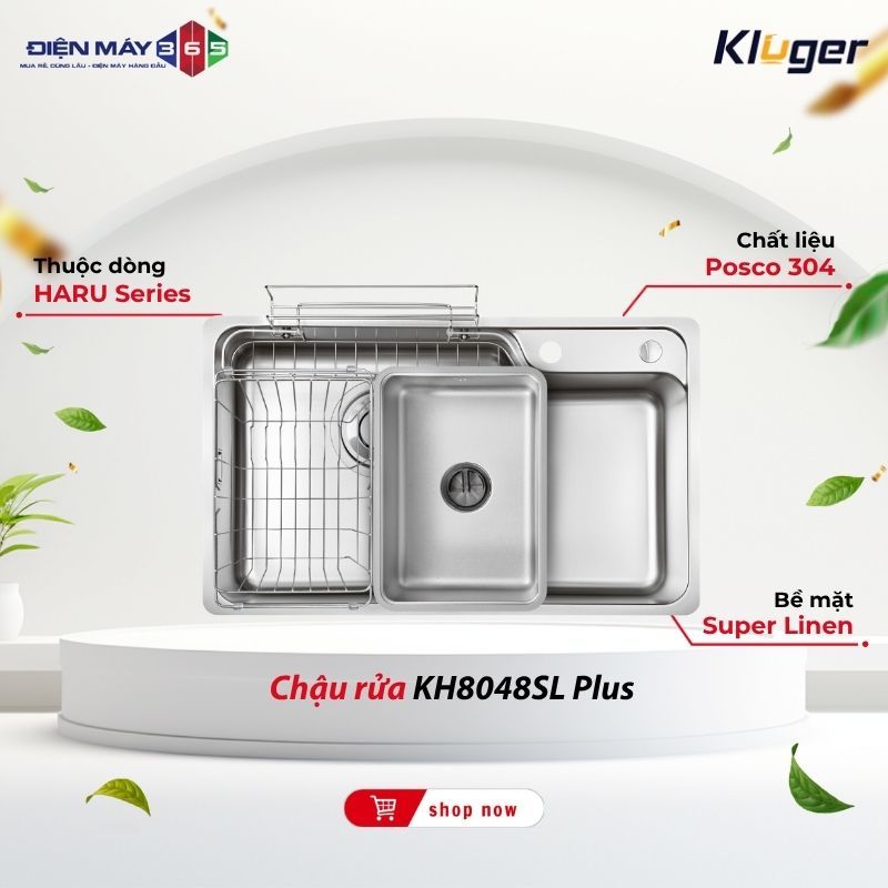 Chậu rửa chén Kluger KH8048SL Plus – Thoát Nước Tốt Không Đọng Nước Không Mùi