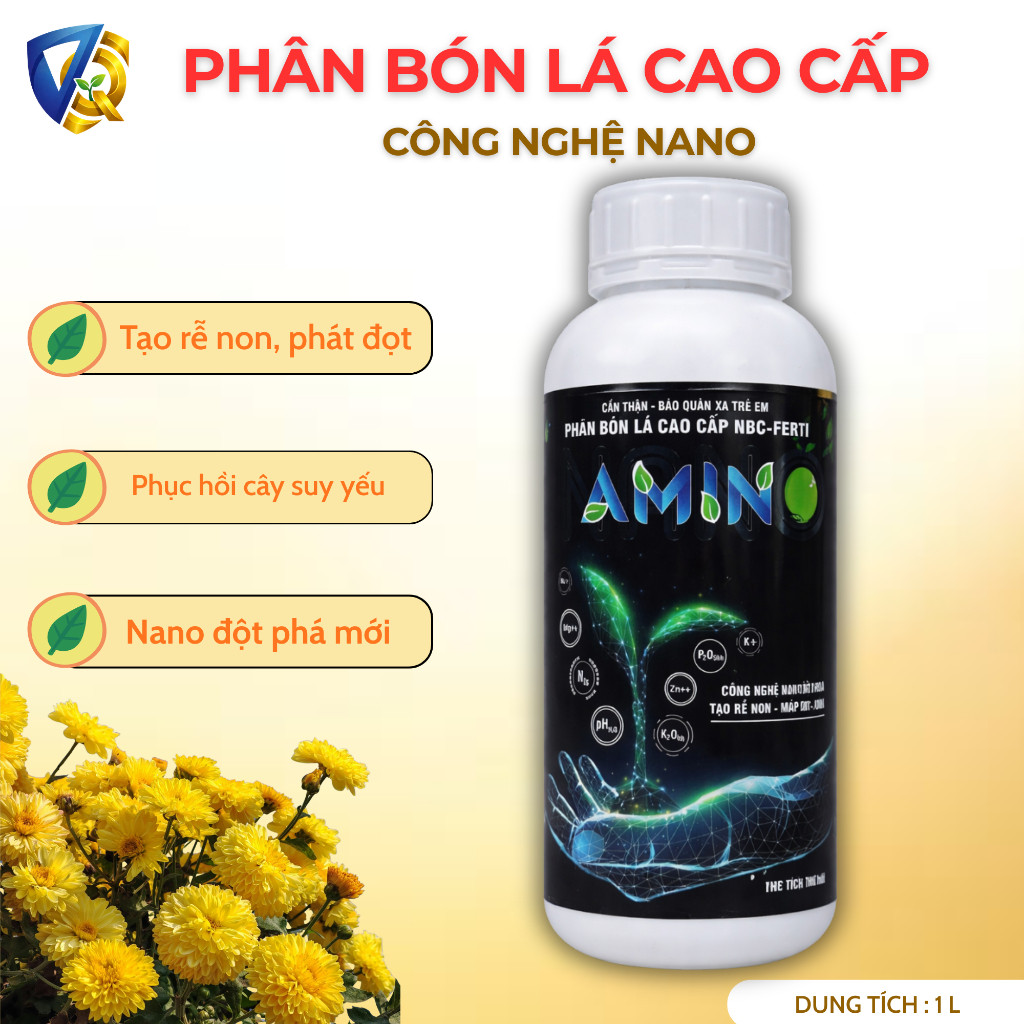 Phân Bón Lá AMINO NBC-FERTI 1L – Kích Rễ Cực Mạnh, Mập Thân Dày Lá, Phục Hồi Cây, Nano Amino Humic