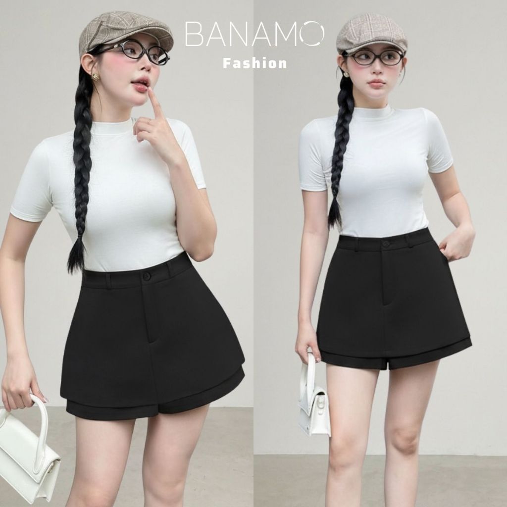 Quần váy nữ BIGSIZE Banamo Fashion chân váy ngắn chữ A cạp cao tôn dáng dễ phối đồ phong cách Hàn Quốc 594 | BigBuy360 - bigbuy360.vn