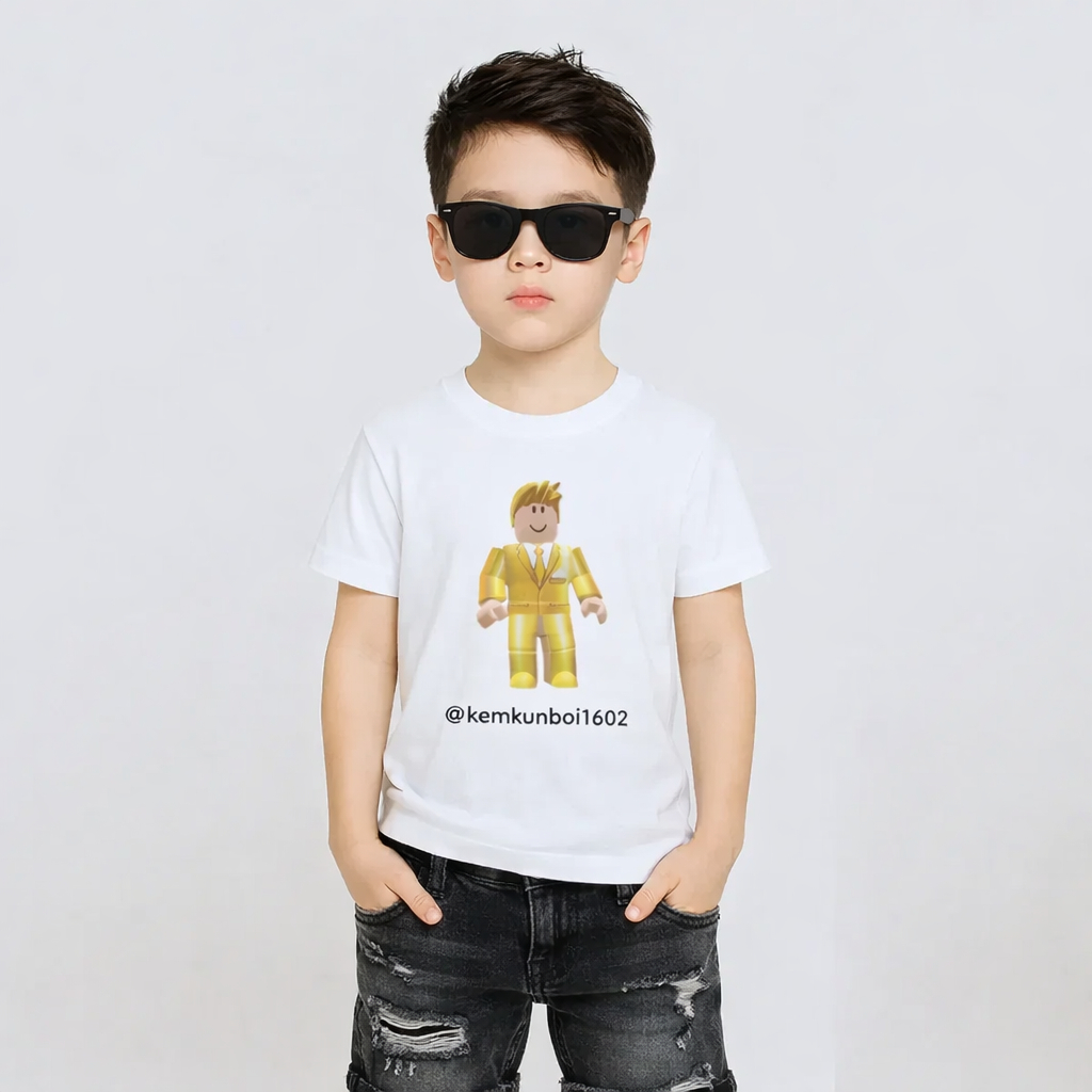 Áo thun trẻ em in avatar roblox account của Bé.
