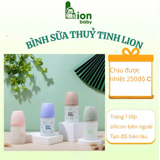 Bình sữa thủy tinh Moyuum và Lion Baby 150ml và 240ml cho bé