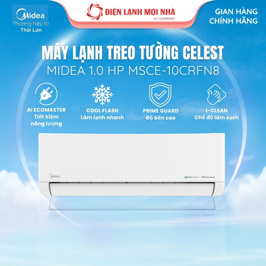 Điều Hòa|Máy Lạnh Midea Celest Inverter MSCE-10CRFN8/MSCE-13CRFN8 – Làm Lạnh Nhanh, Tiết Kiệm Điện A