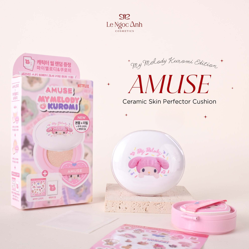 Phấn Nước Amuse My Melody Limited Edition Ceramic Skin Perfector Cushion SPF40 PA++ 15g