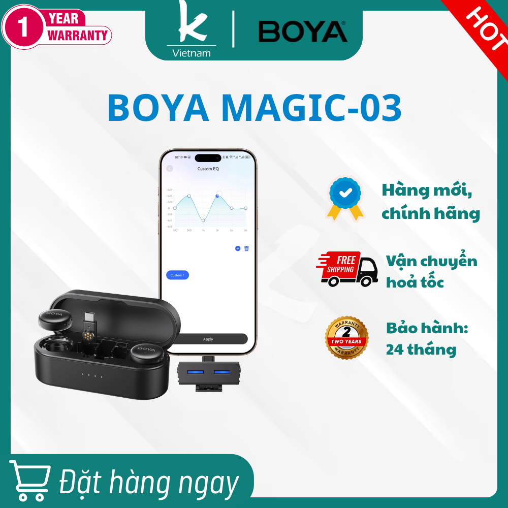 Micro Không Dây BOYALINK 3-01 Siêu Nhỏ 48kHz/24bit Đa Thiết Bị - Hàng chính hãng