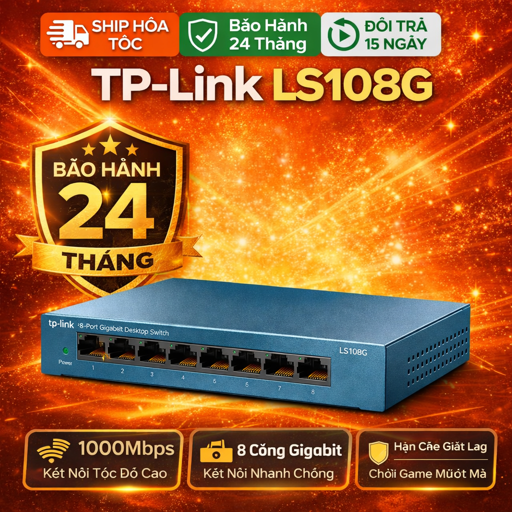 Switch TP-Link LS108G 8 Port Gigabit 10/100/1000Mbps Plug & Play LiteWave