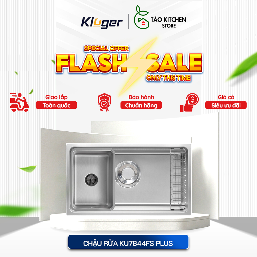 Chậu rửa chén Kluger KU7844FS Plus – Chậu Rửa Bát Có Khay Để Đồ