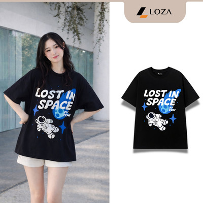 Áo thun unisex nam nữ in LOST IN SPACE chất liệu thun 100% cotton LOZA UX30 - US8541