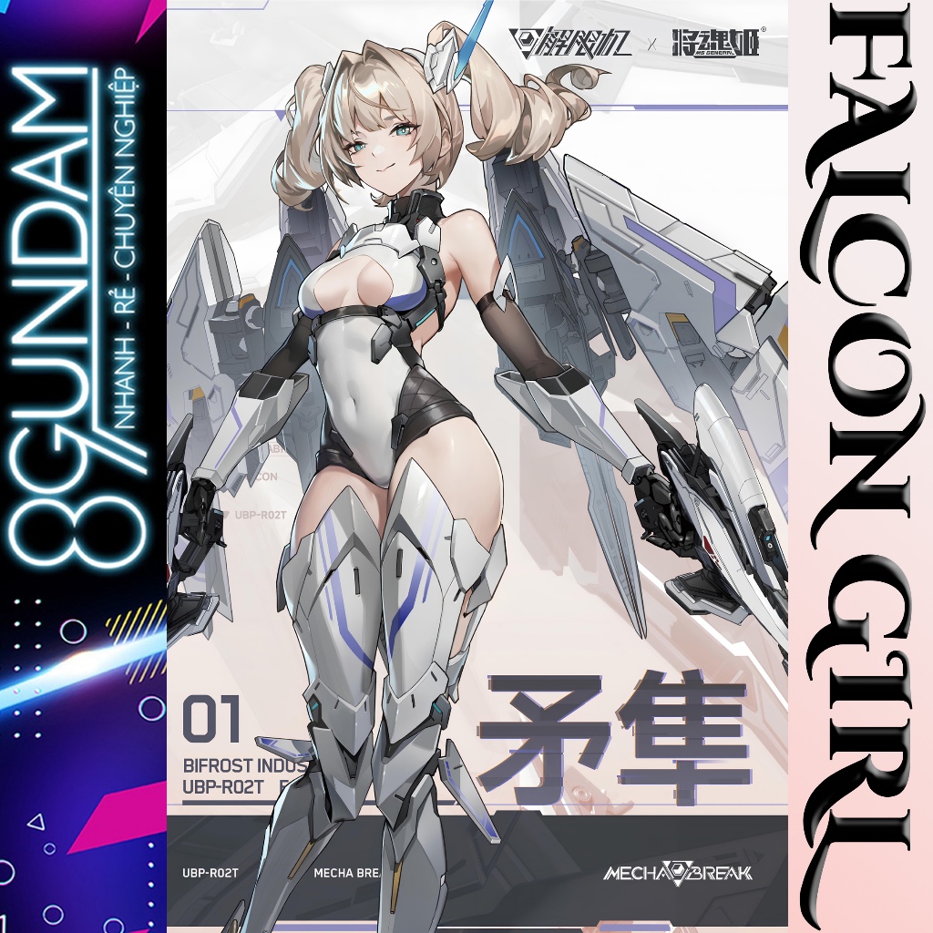 [CÓ SẴN] Mô Hình Lắp Ráp 1/10 MS General UBP-R02T Mecha Break FALCON (tặng kèm base)