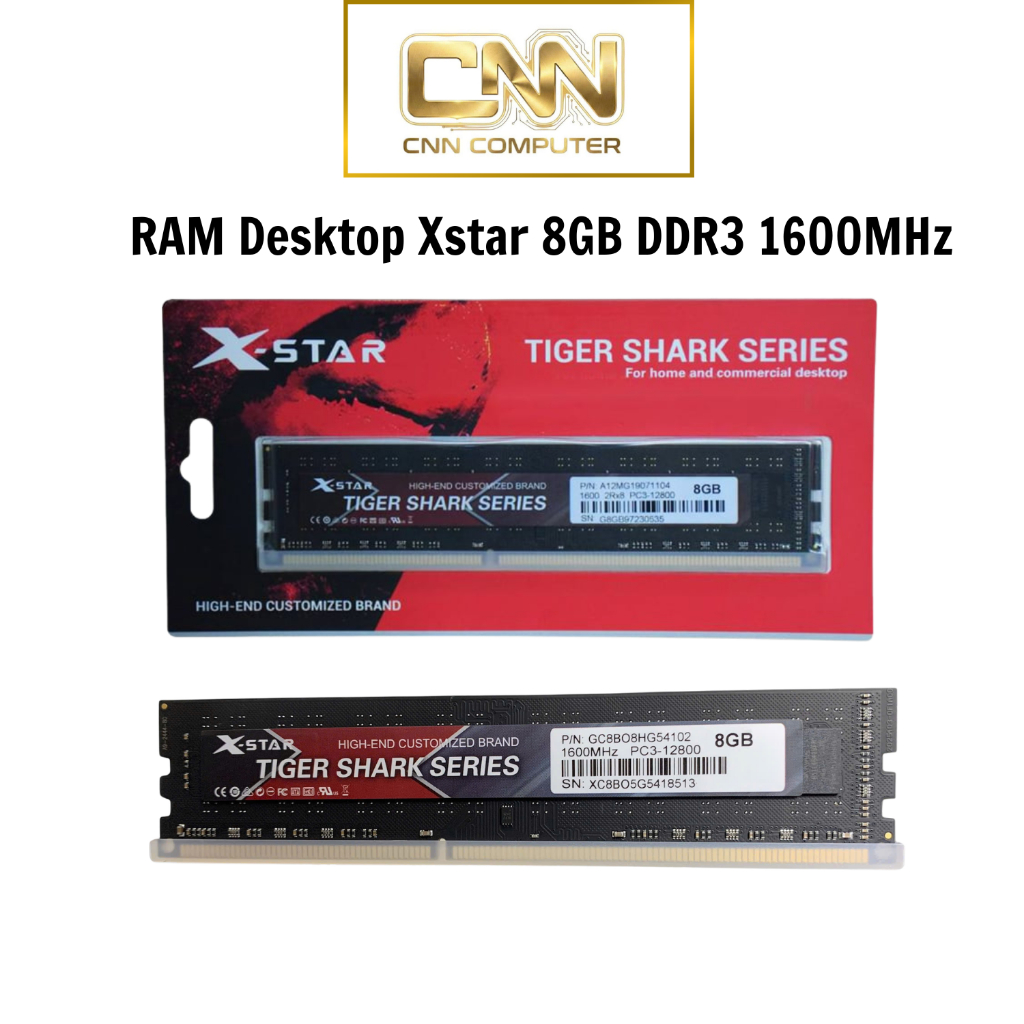 RAM Desktop Xstar 8GB DDR3 1600MHz PC3 12800, Nâng Cấp PC Ổn Định Bảo Hành 36 Tháng