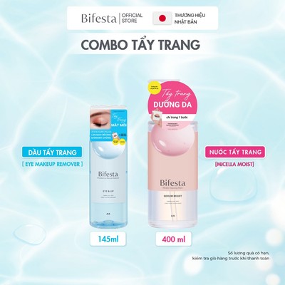 Combo Dầu Tẩy Trang Mắt Micellar Eye Makeup Remover 145ml & Nước Tẩy Trang Bifesta Micellar Cleansing Water 400ml