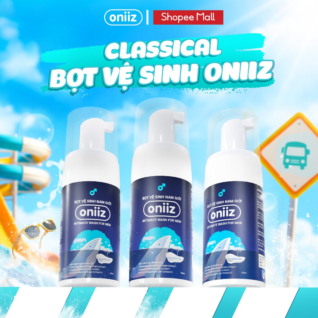 Bọt vệ sinh nam giới Oniiz hương Classicial Mát Mẻ Dung dịch vệ sinh tạo bọt 100ml