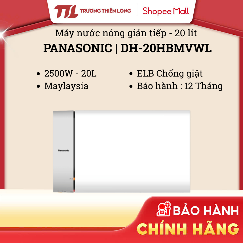 DH-20HBMVWL | DH-20HBMVW - Máy Nước Nóng Gián Tiếp Panasonic 20HBMVW | DH-20HBMVWL 20 Lít [FREESHIP 