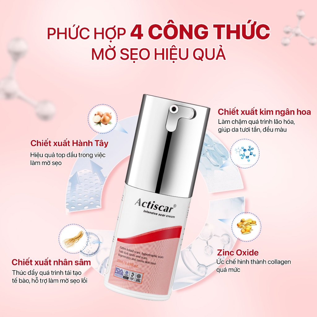 Kem Và Serum Actiscar Hỗ trợ cải thiện Sẹo Lồi, Sẹo Phì Đại Lâu Năm