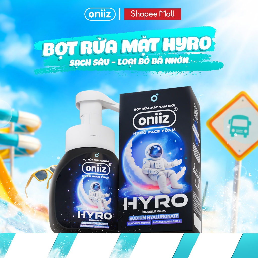 Bọt rửa mặt nam giới Hyro Face Foam Oniiz - Đánh thức làn da, sạch sâu, sảng khoái tức thì 150ml