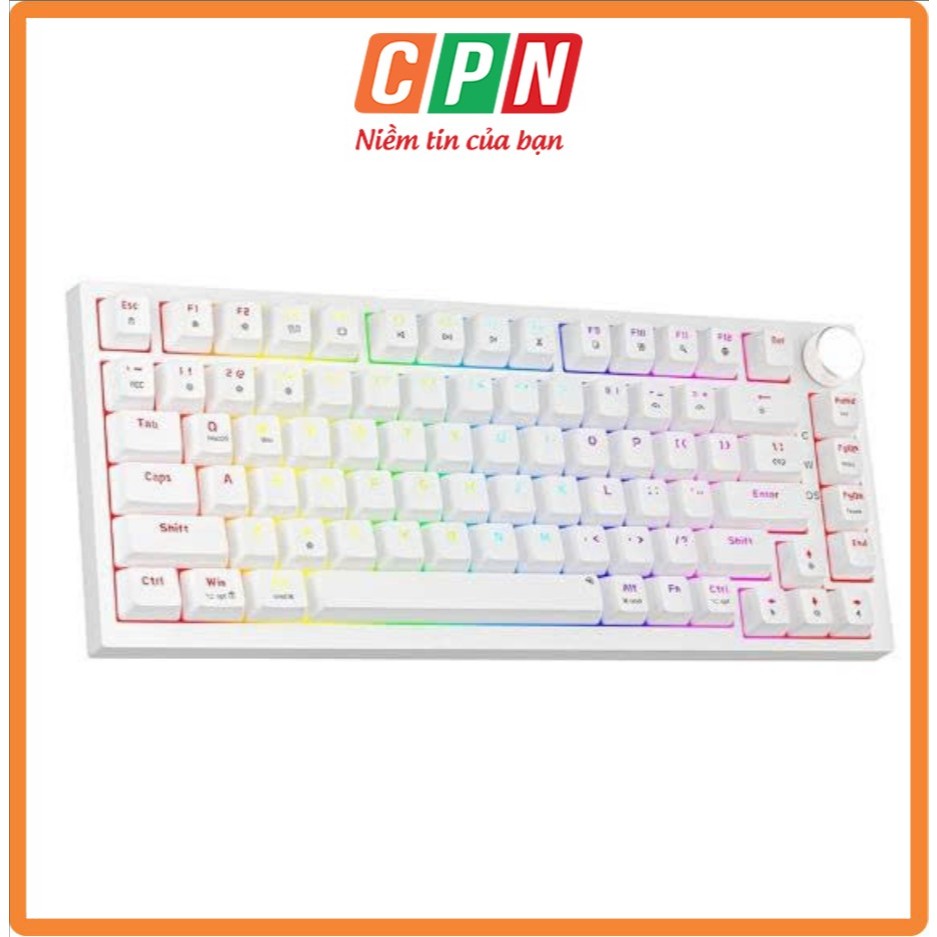 Bàn phím cơ Gaming có dây Newmen GM326 - Màu trắng, RED Switch, USB, 75% - 82 phím, Rainbow Led,bảo 