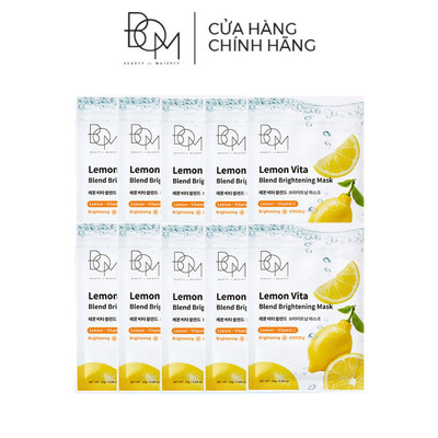 Combo 10 Miếng Mặt Nạ Dưỡng Da B.O.M Blend Mask 25g - Lemon Vita Dưỡng Sáng, Peach Hya Dưỡng Ẩm, Cica Thenol Dịu Da