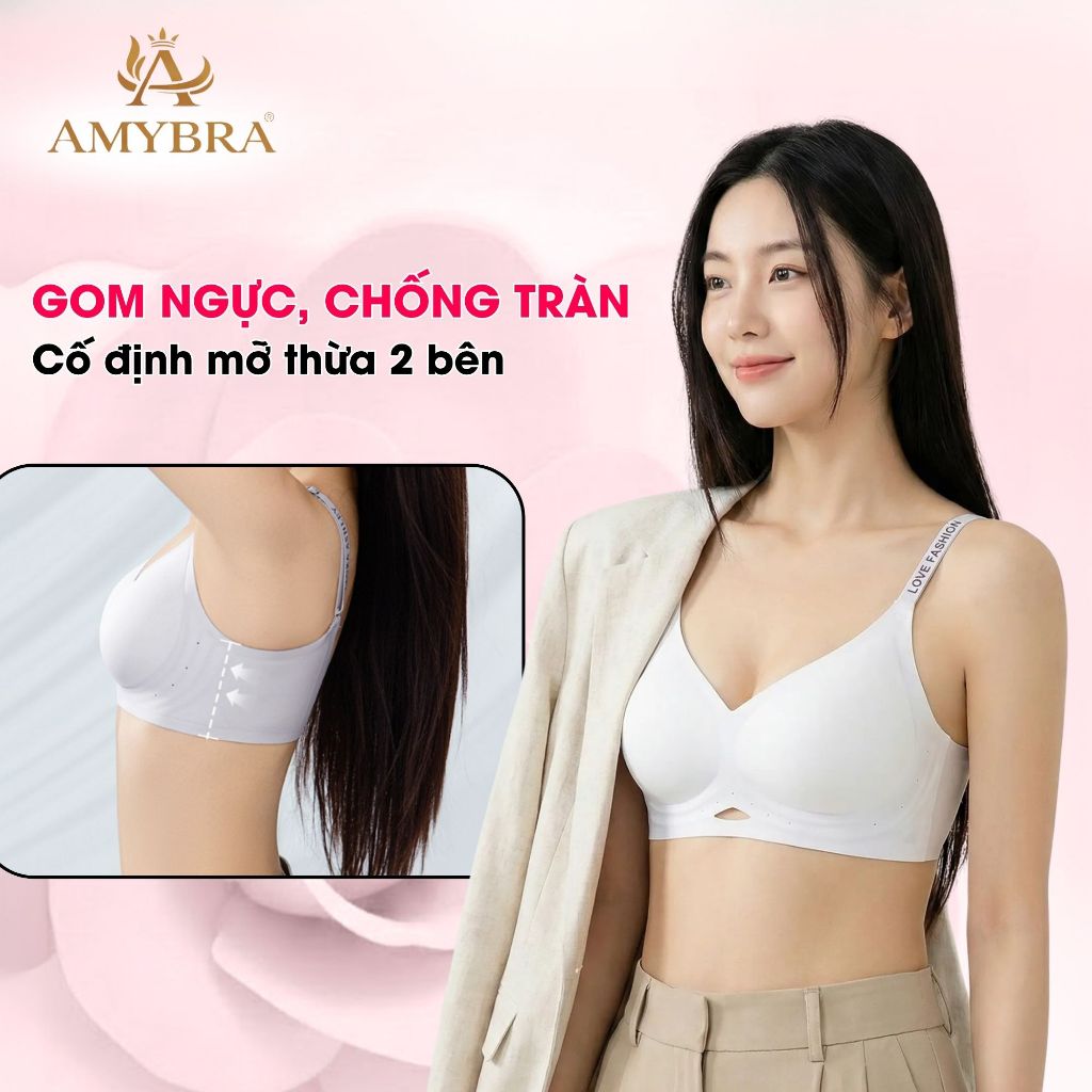 Áo lót không gọng đệm mỏng, chất liệu co giãn tốt, tôn dáng tự nhiên AMYBRA A960
