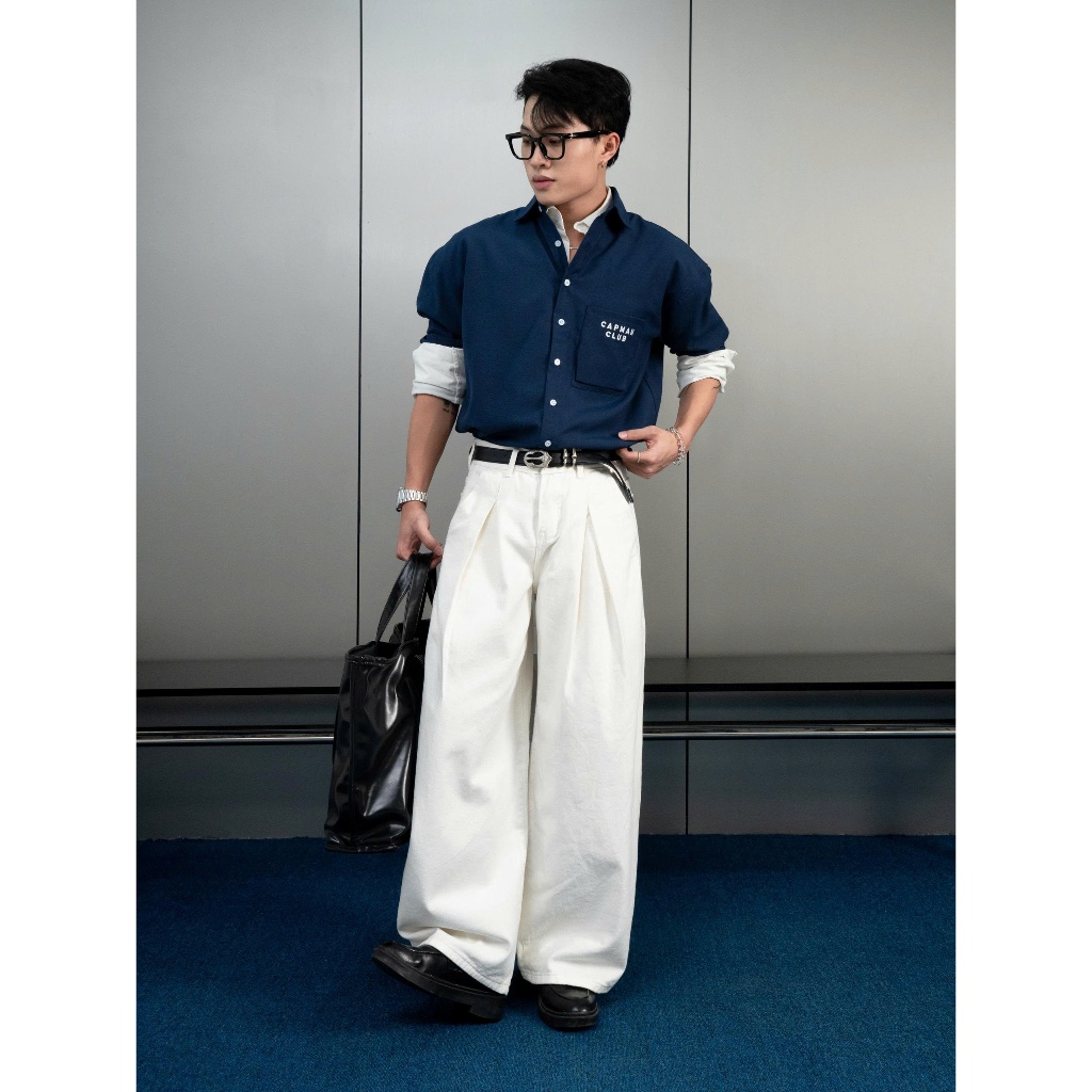 [NEW] Quần dài nam denim RIKE ống rộng CAPMAN CLUB, quần jean ống cong thêu chữ phong cách trẻ trung | BigBuy360 - bigbuy360.vn