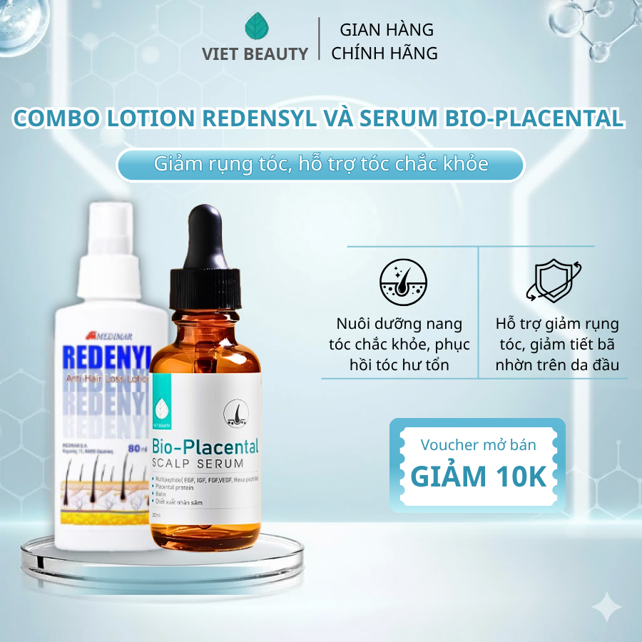 [TIẾT KIỆM 169K] Combo xịt mọc tóc Redenyl và serum dưỡng nang tóc bio placental  hỗ trợ tóc mọc nhanh và hiệu quả