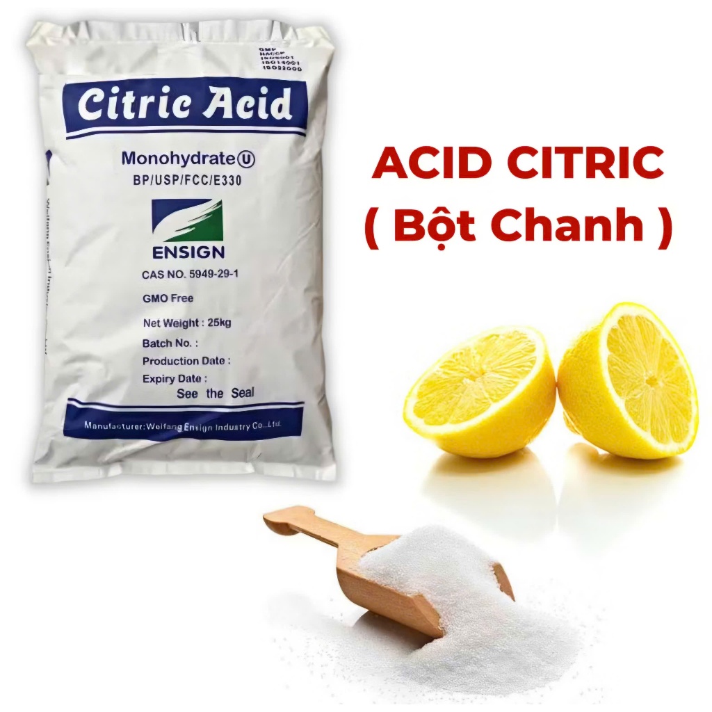 Axit Chanh, Acid Chanh, acid Citric, Axít Citric, bột tạo chua, bột chanh, chất điều chỉnh PH, Citri