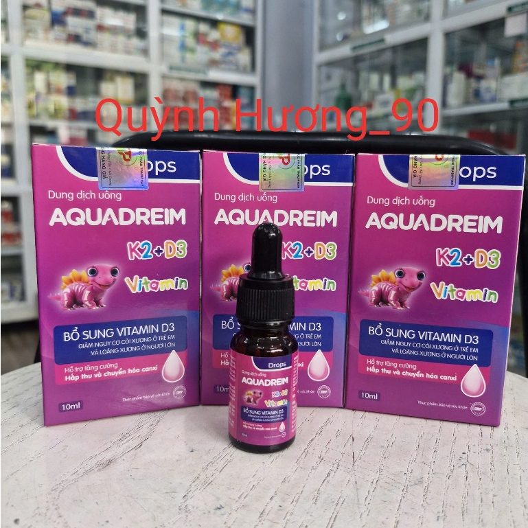 Aquadreim K2+D3 chai 10ml giúp bổ sung D3 giảm nguy cơ còi xương ở trẻ nhỏ.