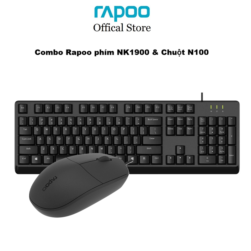 Combo Rapoo có dây gồm bàn phím NK1900+chuột N200| NK1900+chuột N100| Chuột N100 |Chuột N200| Bàn ph