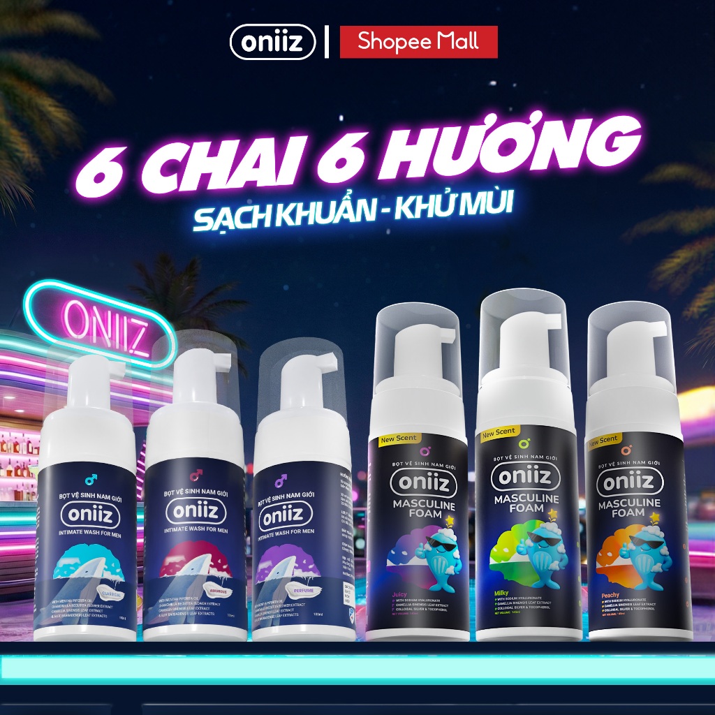 Bọt vệ sinh nam giới Oniiz 100ml & Bọt vệ sinh Oniiz Plus hương Cocktail 145ml | Dung dịch vệ sinh t