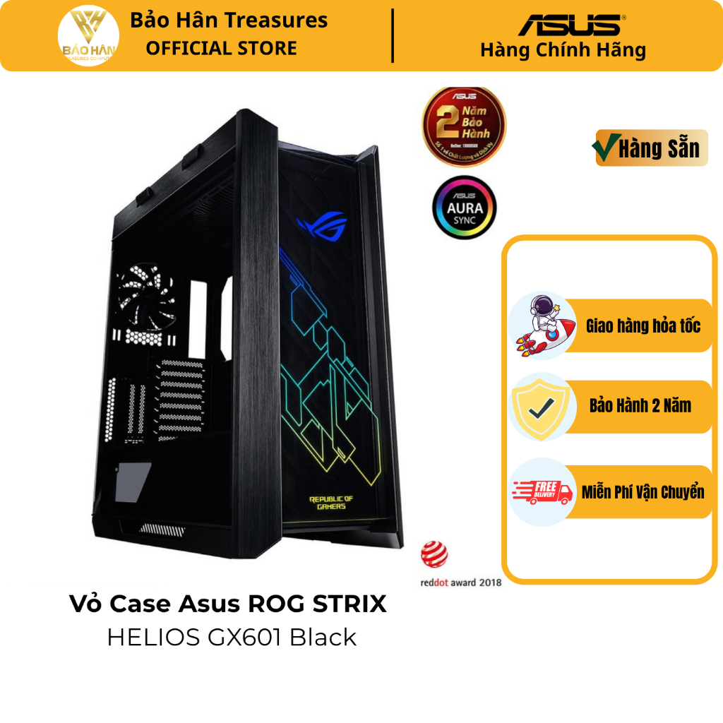 Vỏ case Asus ROG STRIX HELIOS GX601 Black (ATX Mid Tower)  - Hàng Chính Hãng