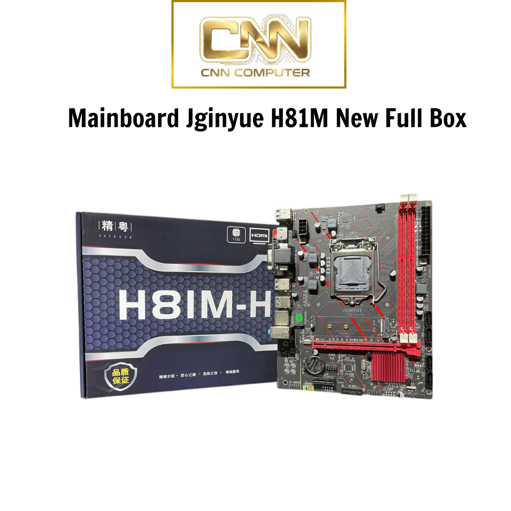 Mainboard Jginyue H81M New Full Box H HDMI, VGA, NVME, Bo Mạch Chủ Chính Hãng Full Vat Bảo Hành 36 T