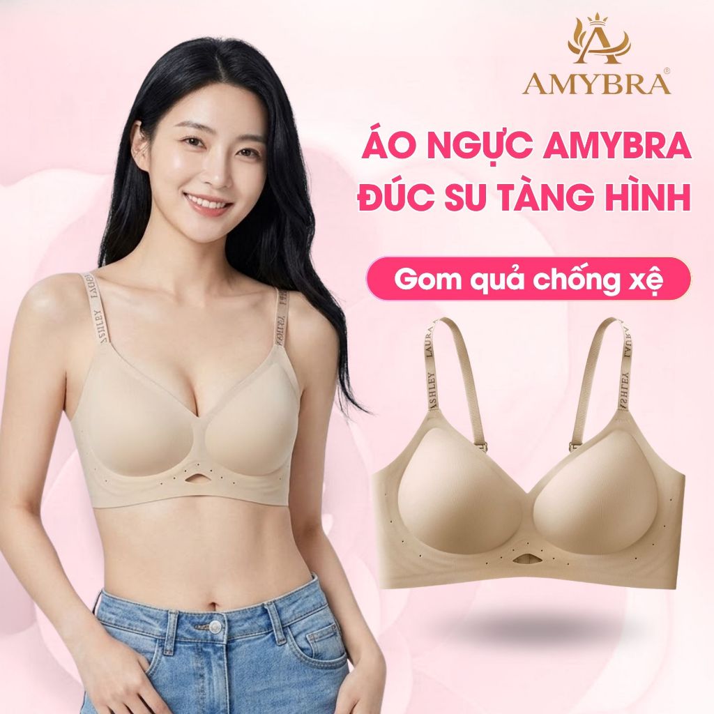 [Deal Shock] Áo Ngực Nữ Đúc Su Không Gọng, Áo Lót Nữ Tàng Hình Gom Quả Chống Xệ AMYBRA A960