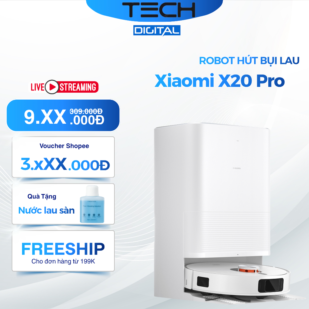 [Hỏa Tốc 2H] Xiaomi X20 Max | Xiaomi X20 Pro Robot Hút Bụi Lau Nhà - Bản Quốc Tế | BigBuy360 - bigbuy360.vn
